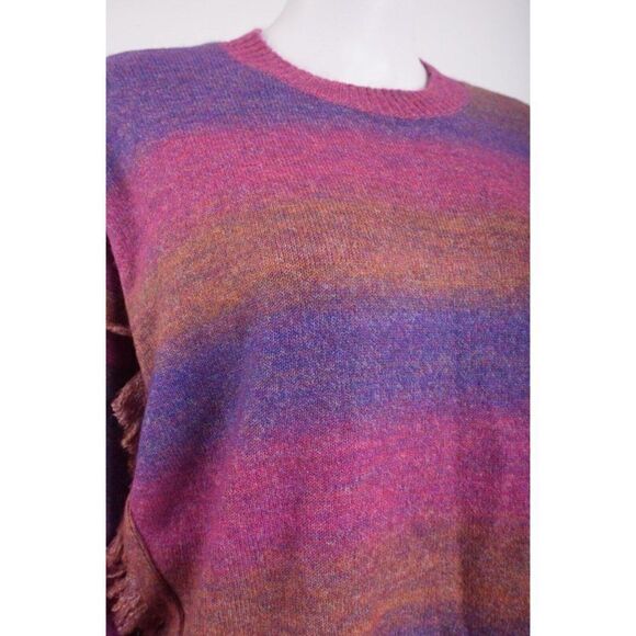 Central Park West Womens Fringe Sweater Swift M Pink Purple NWT - Picture 3 of 6